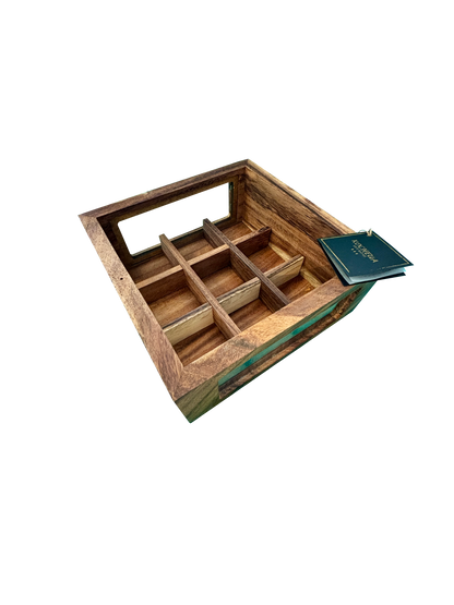 Small Glass Black/White Tea Box - Wixarika Collection