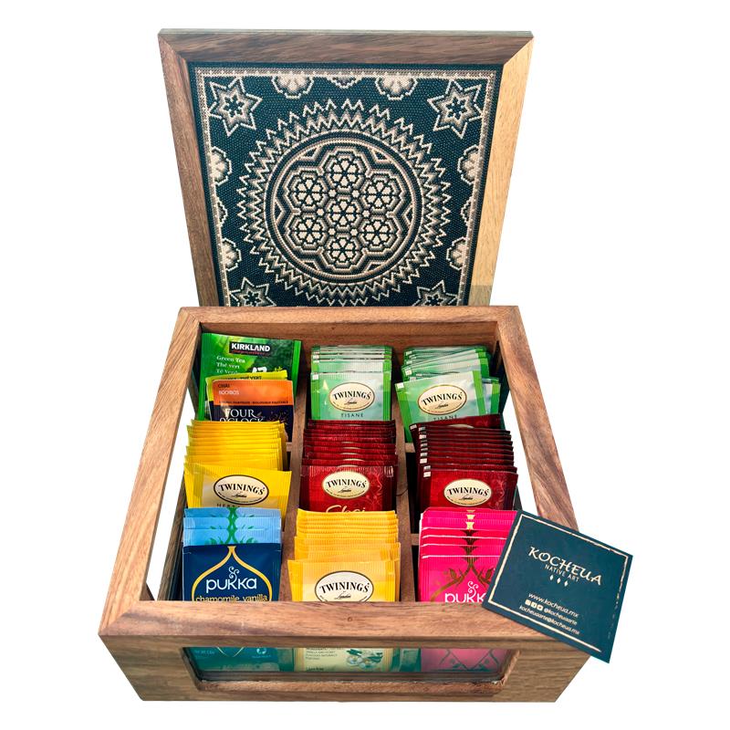 Small Glass Black/White Tea Box - Wixarika Collection