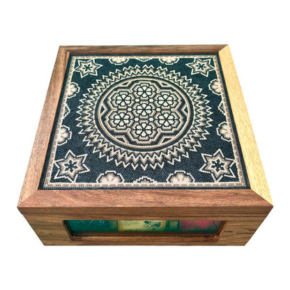 Small Glass Black/White Tea Box - Wixarika Collection