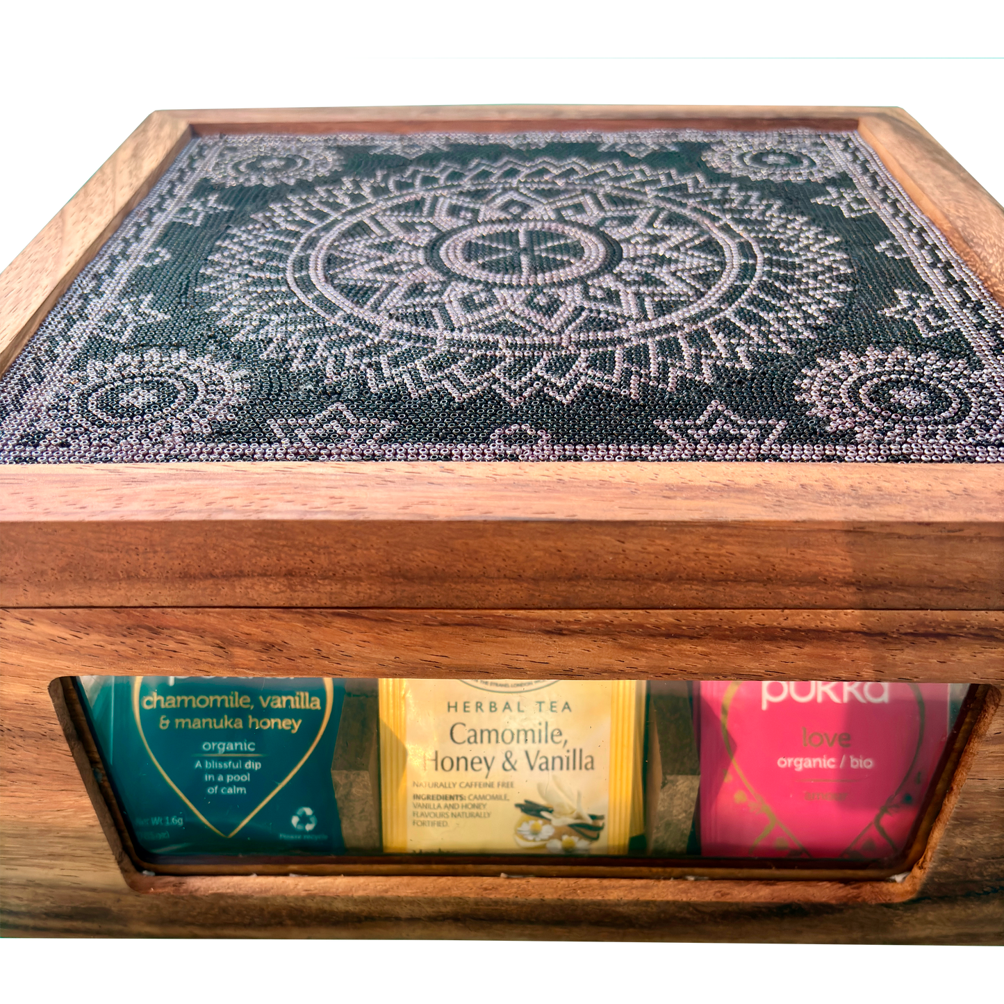 Small Black Glass Tea Box - Wixarika Collection